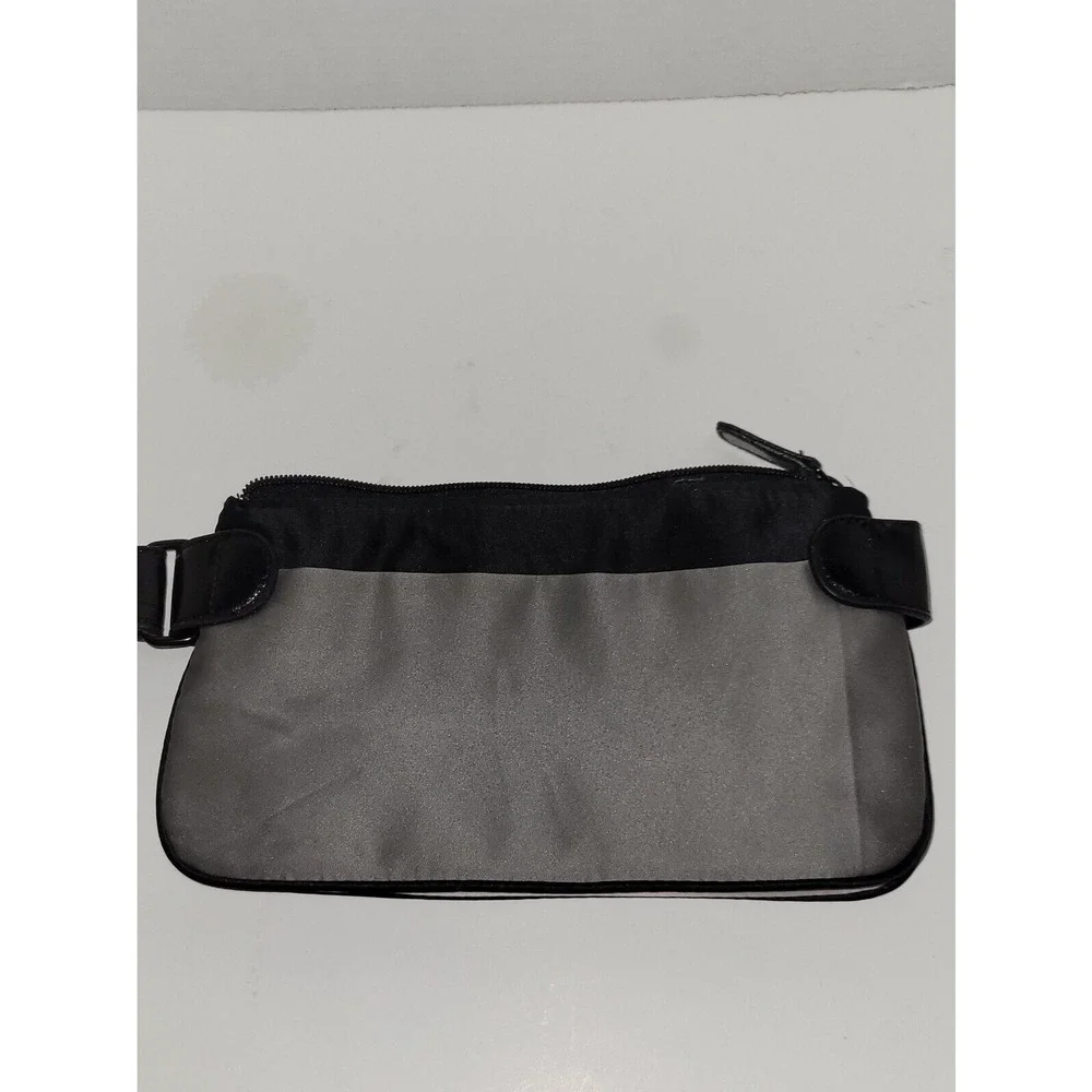 Victoria Secret Gray With Black Accent Satin Make-up Bag New Without Tags‎